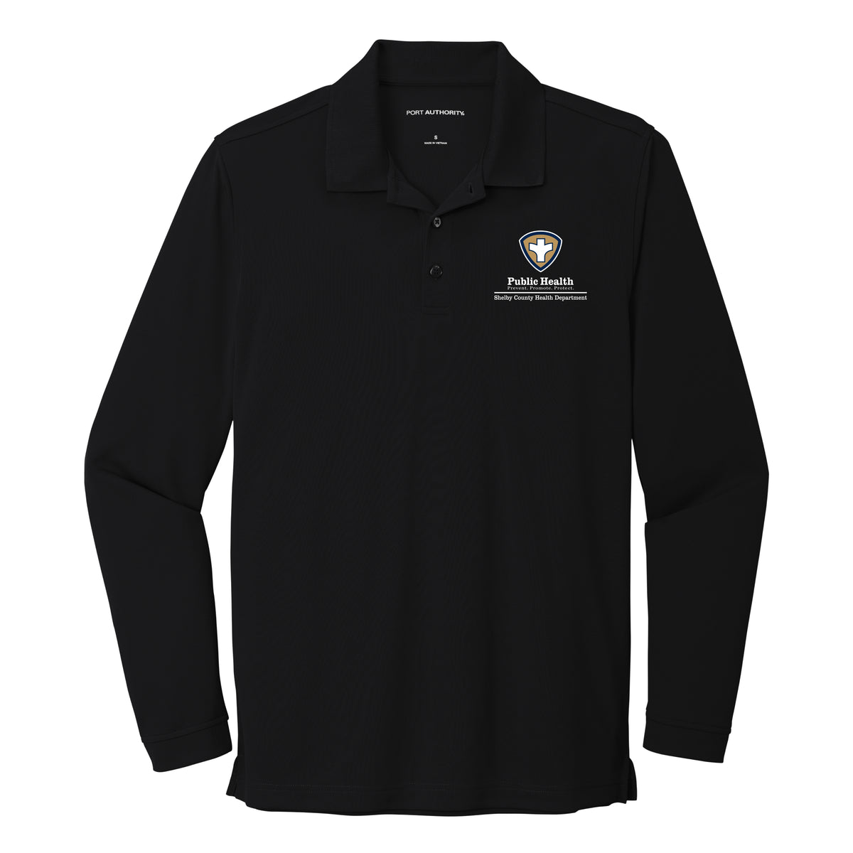 Shelby County Health Dept. | Men UV Micro-Mesh Long Sleeve Polo
