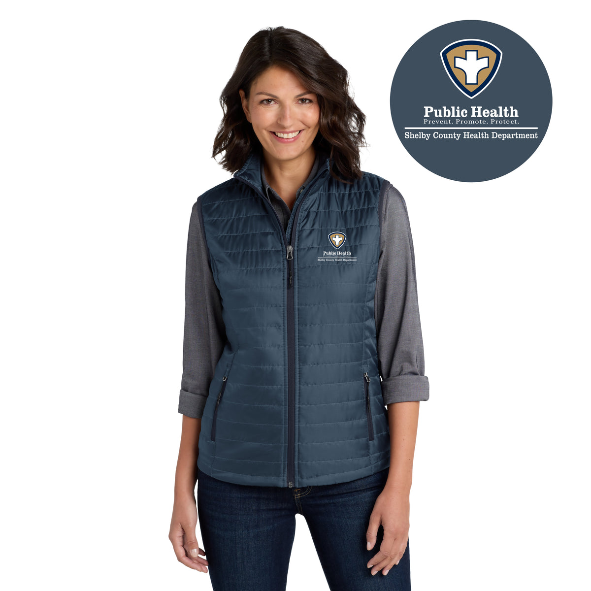 Shelby County Health Dept. | Women's Packable Puffy Vest